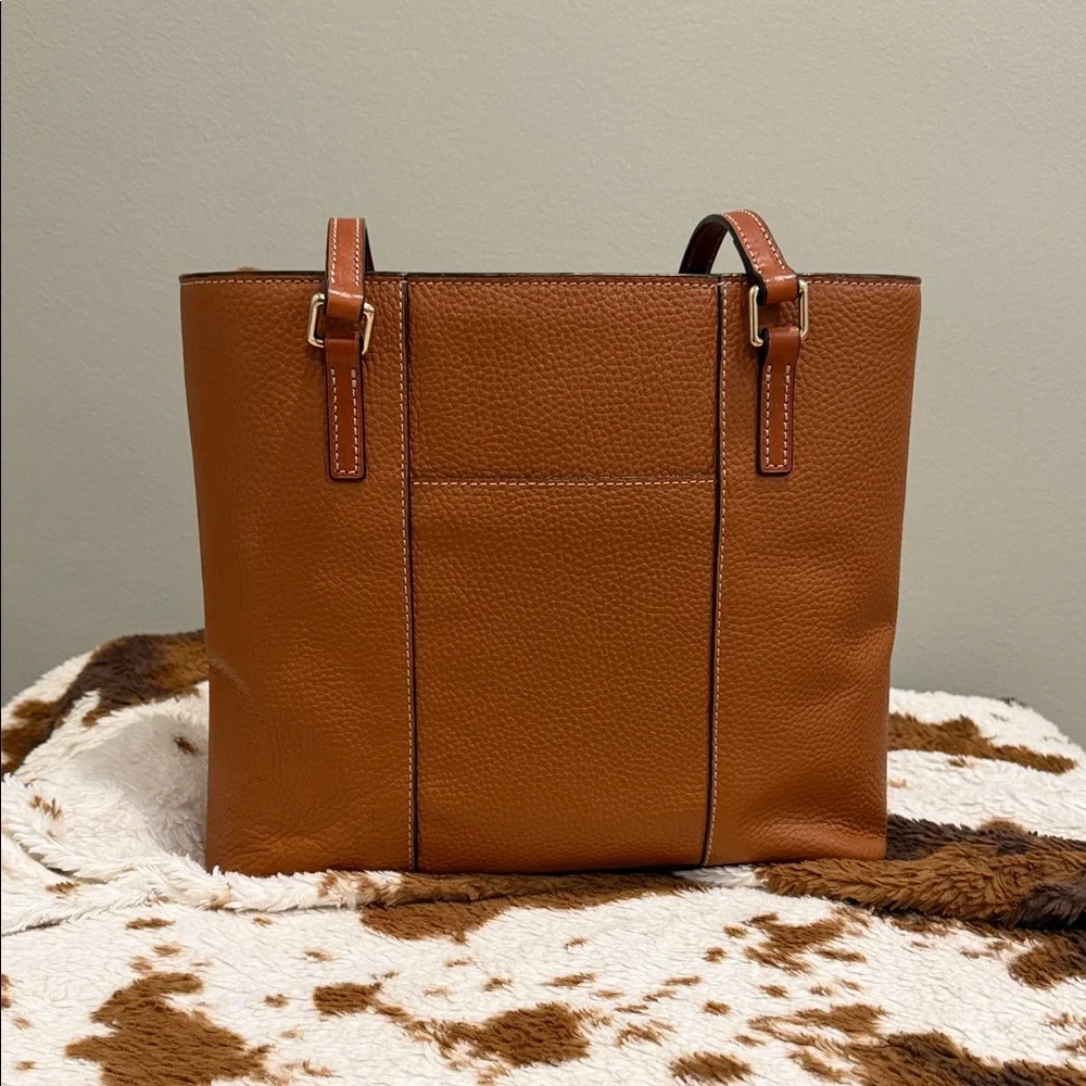 Dooney & Bourke French Caramel Lexington Pebble Grain Leather Tote Bag/ Like New - Picture 5 of 16